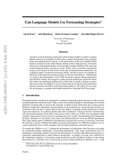 Can Language Models Use Forecasting Strategies?