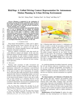 RiskMap: A Unified Driving Context Representation for Autonomous Motion
  Planning in Urban Driving Environment