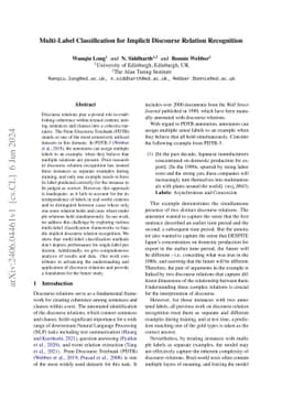 Multi-Label Classification for Implicit Discourse Relation Recognition