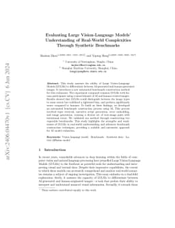 DiffuSyn Bench: Evaluating Vision-Language Models on Real-World
  Complexities with Diffusion-Generated Synthetic Benchmarks