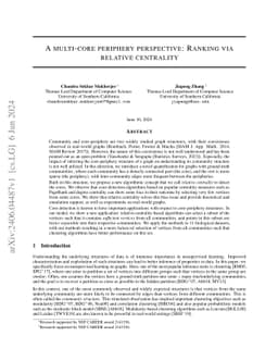 A multi-core periphery perspective: Ranking via relative centrality