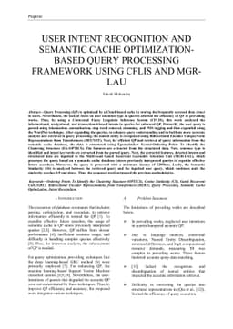 User Intent Recognition and Semantic Cache Optimization-Based Query
  Processing Framework using CFLIS and MGR-LAU