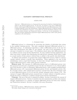 Tangent differential privacy