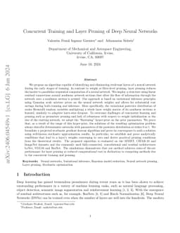 Concurrent Training and Layer Pruning of Deep Neural Networks