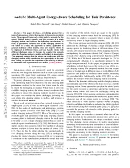 meSch: Multi-Agent Energy-Aware Scheduling for Task Persistence