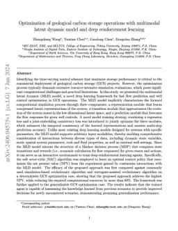 Optimization of geological carbon storage operations with multimodal
  latent dynamic model and deep reinforcement learning