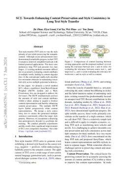 SC2: Towards Enhancing Content Preservation and Style Consistency in
  Long Text Style Transfer