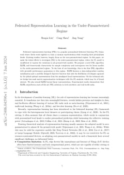 Federated Representation Learning in the Under-Parameterized Regime