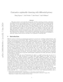 Contrastive explainable clustering with differential privacy