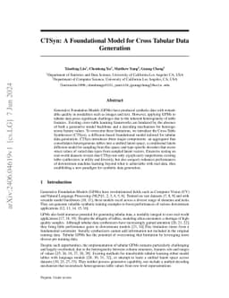 CTSyn: A Foundational Model for Cross Tabular Data Generation