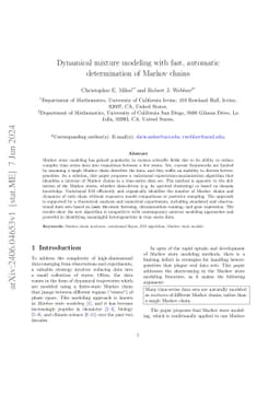 Dynamical mixture modeling with fast, automatic determination of Markov
  chains
