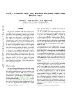 GenzIQA: Generalized Image Quality Assessment using Prompt-Guided Latent
  Diffusion Models