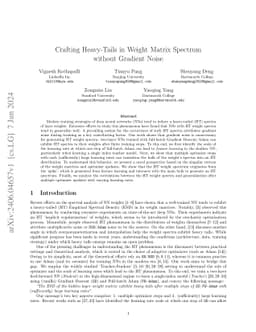 Crafting Heavy-Tails in Weight Matrix Spectrum without Gradient Noise