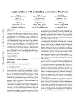 Logic Synthesis with Generative Deep Neural Networks