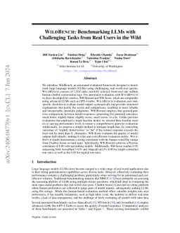 WildBench: Benchmarking LLMs with Challenging Tasks from Real Users in
  the Wild