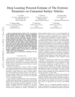 Deep Learning Powered Estimate of The Extrinsic Parameters on Unmanned
  Surface Vehicles