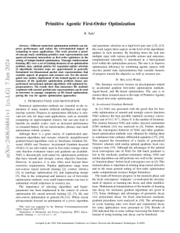 Primitive Agentic First-Order Optimization