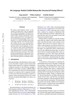 Do Language Models Exhibit Human-like Structural Priming Effects?