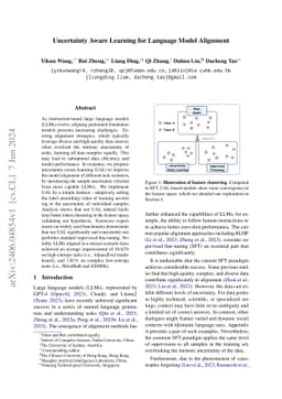 Uncertainty Aware Learning for Language Model Alignment