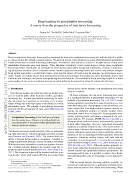 Deep learning for precipitation nowcasting: A survey from the
  perspective of time series forecasting