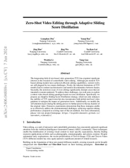 Zero-Shot Video Editing through Adaptive Sliding Score Distillation