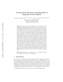 Concept Drift Detection using Ensemble of Integrally Private Models