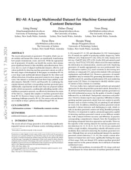 RU-AI: A Large Multimodal Dataset for Machine Generated Content
  Detection