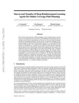 Sim-to-Real Transfer of Deep Reinforcement Learning Agents for Online
  Coverage Path Planning