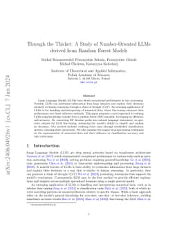 Through the Thicket: A Study of Number-Oriented LLMs derived from Random
  Forest Models