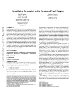 Quantifying Geospatial in the Common Crawl Corpus