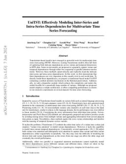 UniTST: Effectively Modeling Inter-Series and Intra-Series Dependencies
  for Multivariate Time Series Forecasting