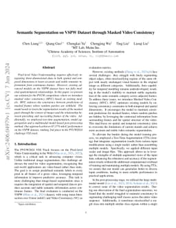 Semantic Segmentation on VSPW Dataset through Masked Video Consistency