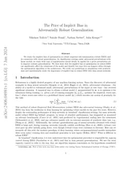 The Price of Implicit Bias in Adversarially Robust Generalization