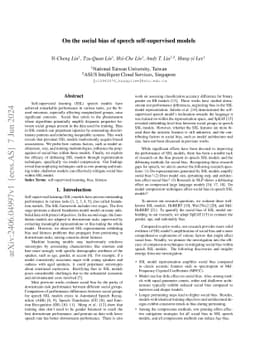 On the social bias of speech self-supervised models