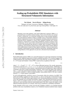 Scaling up Probabilistic PDE Simulators with Structured Volumetric
  Information