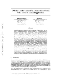 GANetic Loss for Generative Adversarial Networks with a Focus on Medical
  Applications