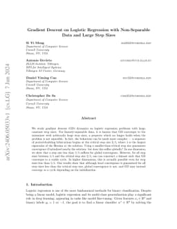 Gradient Descent on Logistic Regression with Non-Separable Data and
  Large Step Sizes
