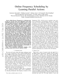 Online Frequency Scheduling by Learning Parallel Actions