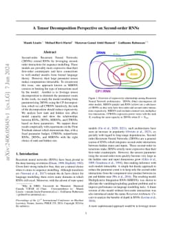 A Tensor Decomposition Perspective on Second-order RNNs