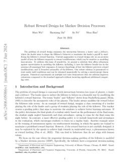 Robust Reward Design for Markov Decision Processes