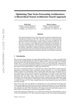 Optimizing Time Series Forecasting Architectures: A Hierarchical Neural
  Architecture Search Approach