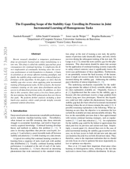 The Expanding Scope of the Stability Gap: Unveiling its Presence in
  Joint Incremental Learning of Homogeneous Tasks