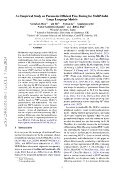 An Empirical Study on Parameter-Efficient Fine-Tuning for MultiModal
  Large Language Models