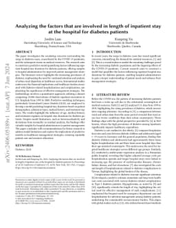 Analyzing the factors that are involved in length of inpatient stay at the hospital for diabetes patients