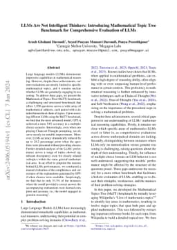 LLMs Are Not Intelligent Thinkers: Introducing Mathematical Topic Tree Benchmark for Comprehensive Evaluation of LLMs