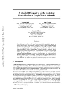 A Manifold Perspective on the Statistical Generalization of Graph Neural
  Networks