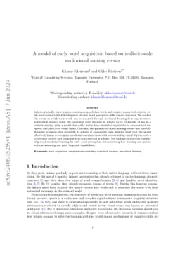 A model of early word acquisition based on realistic-scale audiovisual
  naming events
