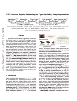 USE: Universal Segment Embeddings for Open-Vocabulary Image Segmentation
