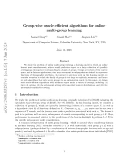 Group-wise oracle-efficient algorithms for online multi-group learning