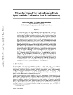 C-Mamba: Channel Correlation Enhanced State Space Models for
  Multivariate Time Series Forecasting
